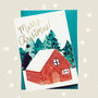 Snowy Cabin Illustrated Christmas Card, thumbnail 3 of 4