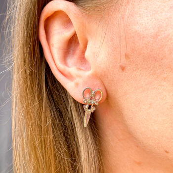 Hairdresser Scissor Earrings In Gift Tin, 2 of 9