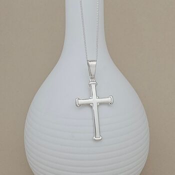 Personalised Silver Large Baptism Cross Necklace, 2 of 3