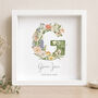 Personalised Floral Initial Print | Christening Or New Baby Gift, thumbnail 2 of 2