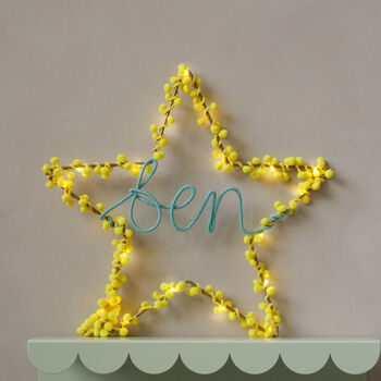 Personalised Pom Pom Fairy Light Star, 2 of 10