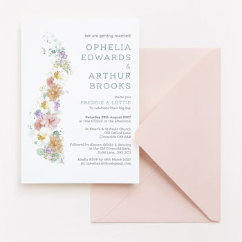 Wedding Invitation Pink And White Lily, 4 of 6