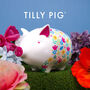 Tilly Pig Flower Power Piggy Bank, thumbnail 2 of 10