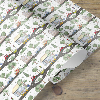 Driving Car Wrapping Paper Roll Or Folded, 2 of 3