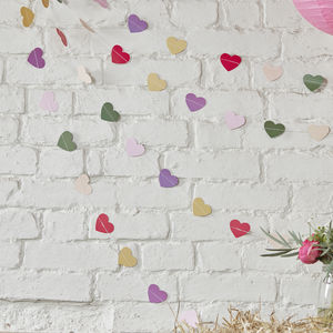 Boho Themed Colourful Heart Backdrop Bunting Garland - children's room