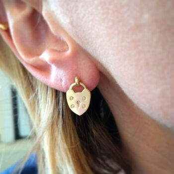 Padlock Heart Earrings, 3 of 12