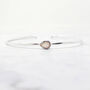 Rose Quartz Emerald October Birthstone Silver Bangle, thumbnail 1 of 2