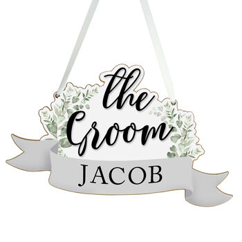 Personalised The Groom Wooden Hanging Decoration, 3 of 5