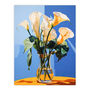 Luxurious Lily Calla Floral Blue Yellow Wall Art Print, thumbnail 6 of 6