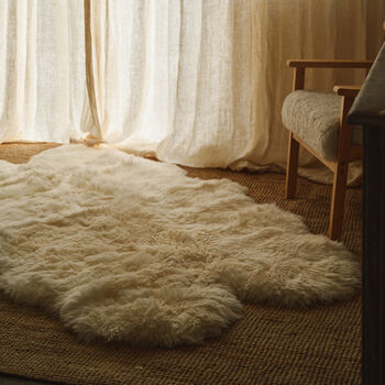 Extra Large Snuggly Sheepskin Area Rug In Oyster, 3 of 4