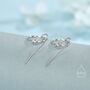 Open Circle Drop Hook Earrings In Sterling Silver, thumbnail 5 of 12