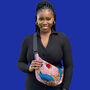 African Print Crossbody Shoulder Bag | Dumpling Sling Bag | Blue Red, thumbnail 1 of 7