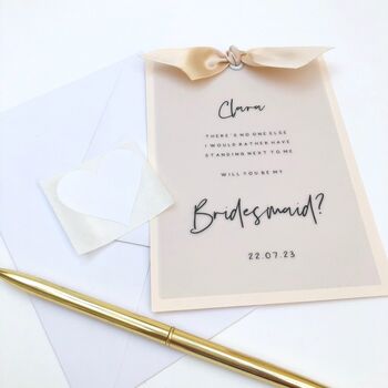 Vellum Bow Will You Be My Matron Of Honour Card, 7 of 9