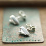 Silver Heart Handmade Small Stud Earrings, thumbnail 1 of 10