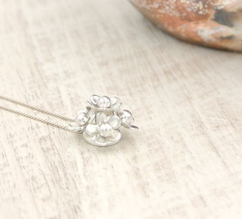 Sterling Silver Flower Cluster Necklace, 5 of 5