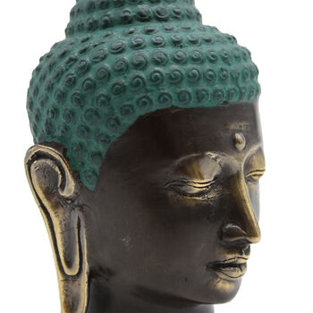 Large Antique Brass Buddha Head, 3 of 3