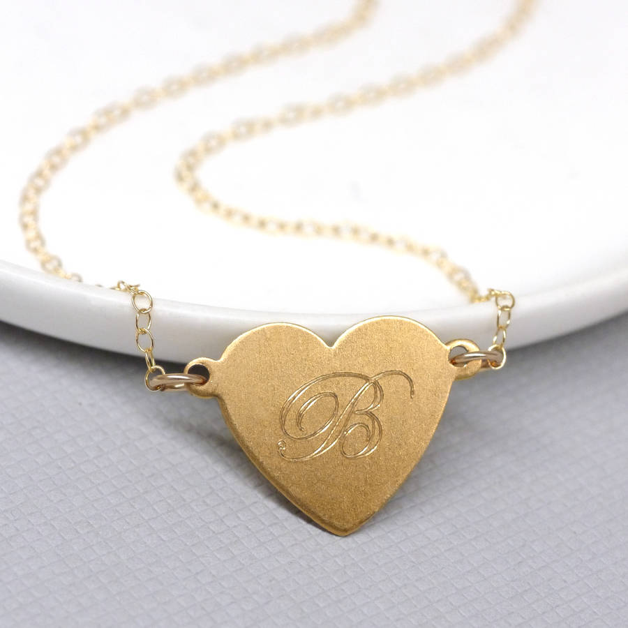 Personalised Gold Heart And Initial Necklace By Joanna Emily ...