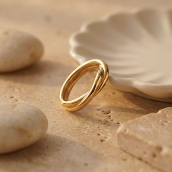 Twist Ring Gold Non Tarnish Waterproof, 4 of 8