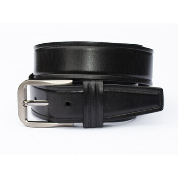 Thick Black Men's Leather Belt Free Personalisation, 5 of 8