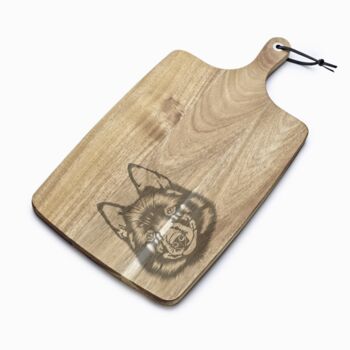 Personalised Schipperke Engraved Acacia Serving Board, 2 of 2