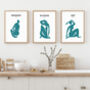 Set Of Three Figure Silhouette Art Prints For Home, thumbnail 6 of 7