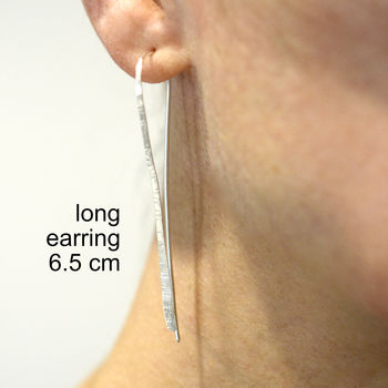 'Beautifully Simple' Textured Hoop Earrings In Silver, 6 of 7