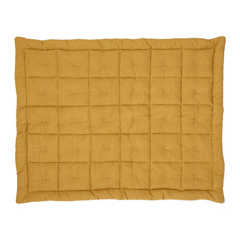 Mustard Cotton Square Single Quilt, 2 of 3