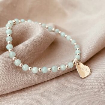 Personalised Sterling Silver And Amazonite Bracelet, 2 of 4