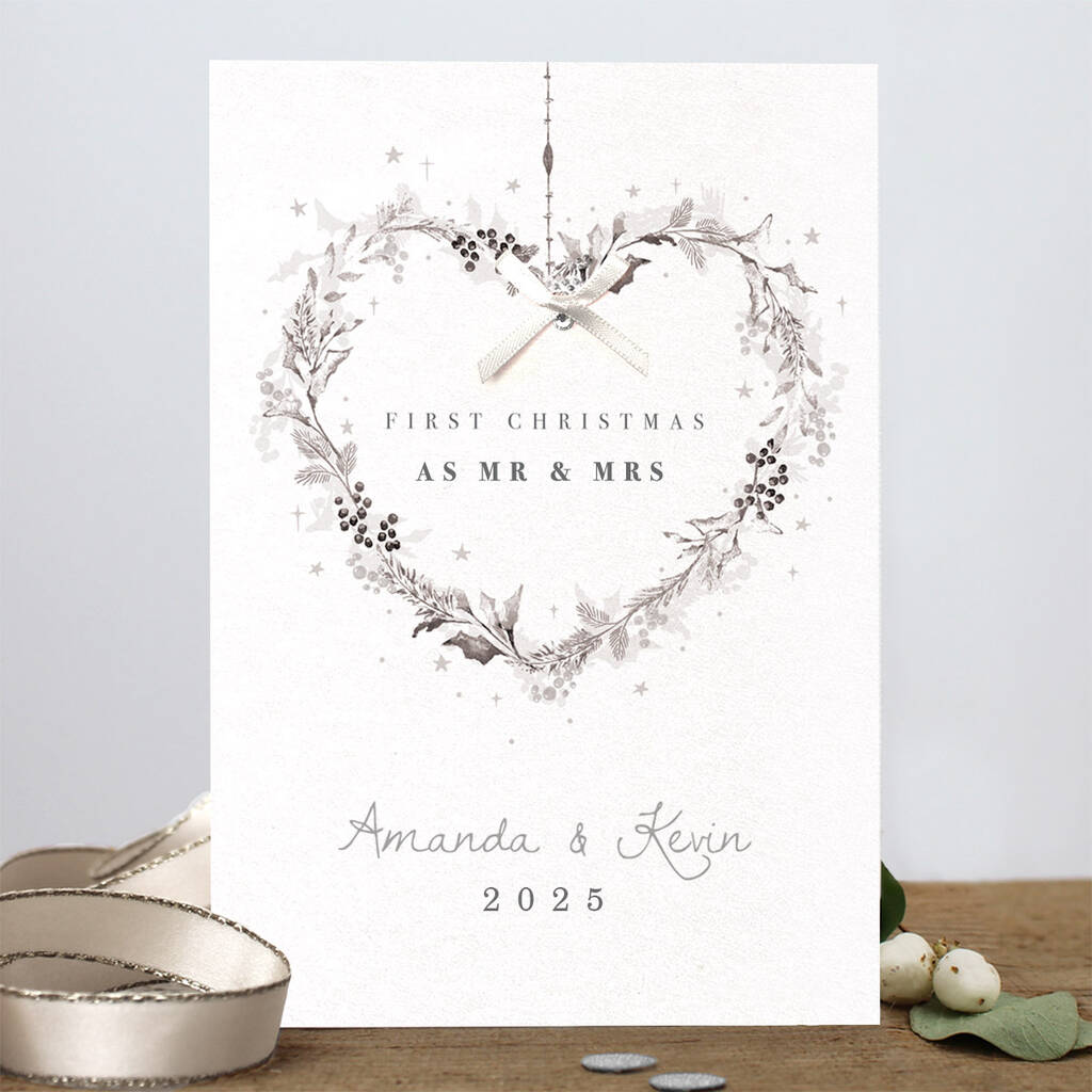 Personalised First Christmas As Mr And Mrs Card, 1 of 3
