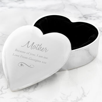 Personalised Swirls And Hearts Trinket Jewellery Box, 3 of 7