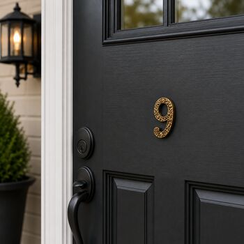 Hammered Brass House Number Plaque, 12 of 12