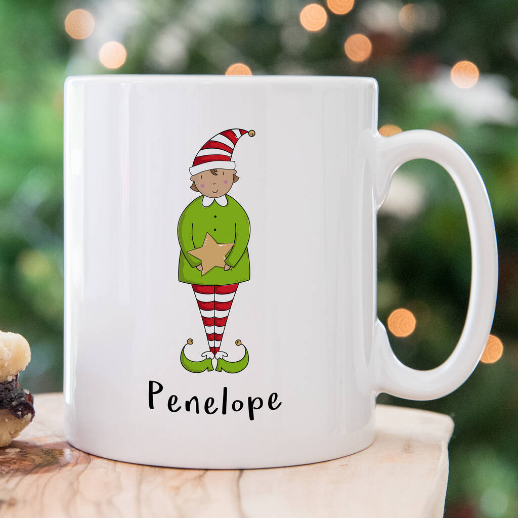 Christmas Elf Personalised Mug By Slice of Pie Designs