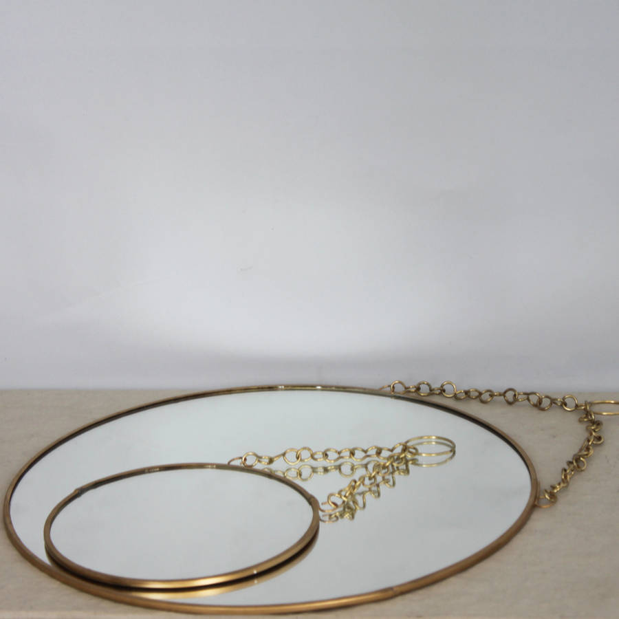 brass circular mirror with chain by posh totty designs interiors