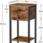 Tall Bedside Table Slim Side Table With Two Drawers, thumbnail 4 of 10