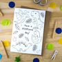 Colour In Dinosaur Birthday Card Have A Roarsome Day, thumbnail 1 of 2