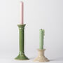 Handcrafted Ceramic Jade Green Taper Candle Stick, thumbnail 2 of 3
