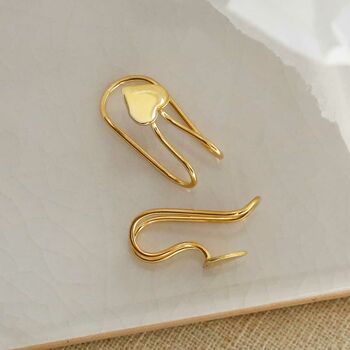 Gold Plated Or Sterling Silver Heart Ear Cuffs, 2 of 4