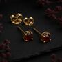 Solid 9ct Yellow Gold January Garnet Birthstone Stud Earrings, thumbnail 2 of 4