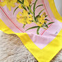 Yellow/Pink Botanical Lily Print Tea Towel, thumbnail 2 of 9