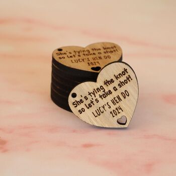 She's Tying The Knot Personalised Hen Do Favour Tags, 3 of 4