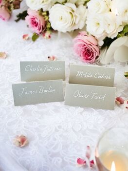 Handwritten Sage Place Cards With White Ink, 5 of 8