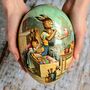 Easter Egg Paper Container Vintage Bunny, thumbnail 3 of 12