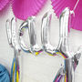 Silver Yay Script Balloon Party Decoration, thumbnail 4 of 5