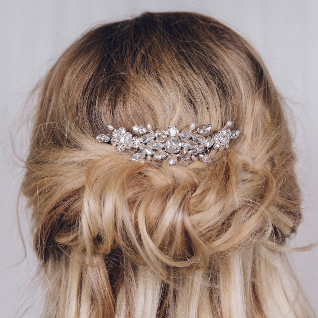 small elegant crystal wedding hair comb elsadebbie