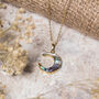 Aylin Abalone Shell Moon Necklace | 14 K Gold Plated, thumbnail 4 of 10