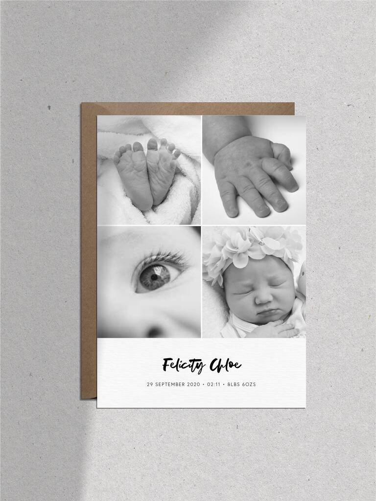 Image of 20 Treasured Photo Birth Announcement Thank You Cards