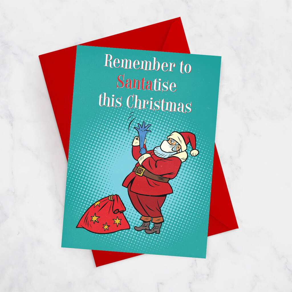 Lockdown Pandemic Sanitise Covid Christmas Card By WEDFEST  notonthehighstreet.com