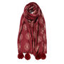 Cashmere Dandelion Scarf With Pom Poms, thumbnail 2 of 4