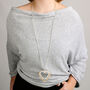 Double Heart Long Statement Necklace, thumbnail 1 of 4