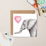 Elephant With Heart Balloon Card, thumbnail 1 of 2